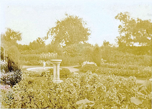kidder-3-sm View into sunken garden from driveway of Kidder Estate