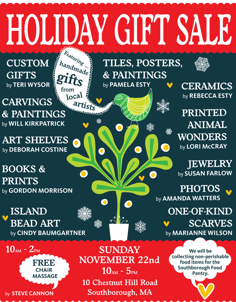 Holiday gift sale and open studio on Sunday
