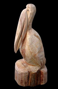 A pelican carved by chainsaw artist Jesse Green (www.themachinejessegreen.com)