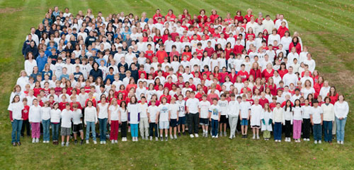 Post image for Students create a ‘living flag’ at Neary