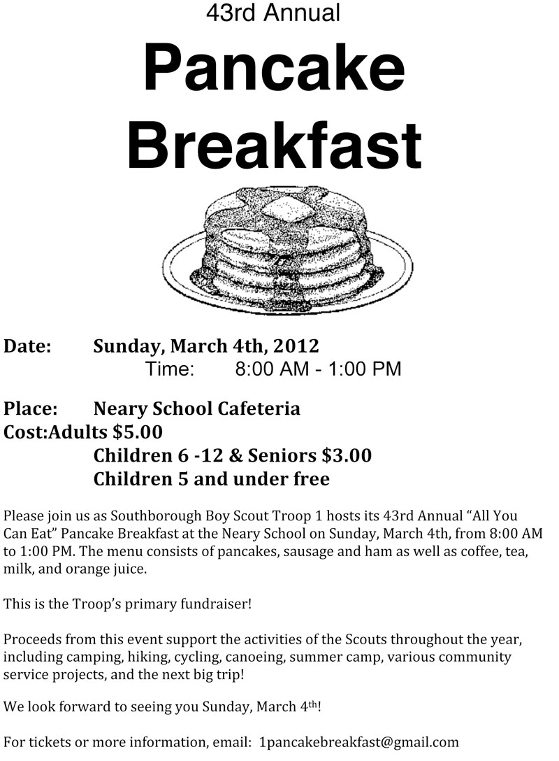 save the date 43rd annual pancake breakfast sunday march 4 save the date fundraiser template