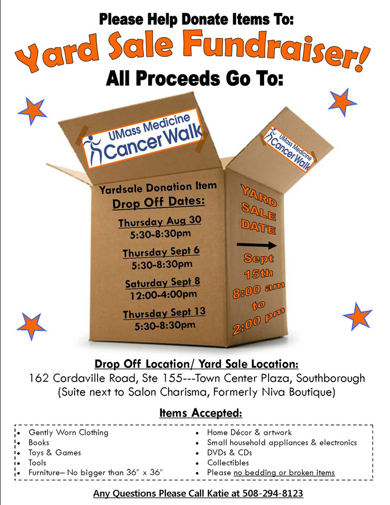 Reminder Yard sale to benefit cancer research on Saturday