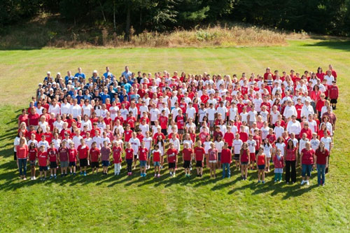 Post image for Neary students create a ‘living flag’ to honor troops