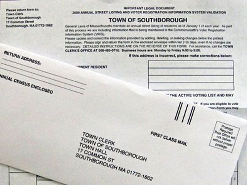 Post image for Town census forms arriving in the mail