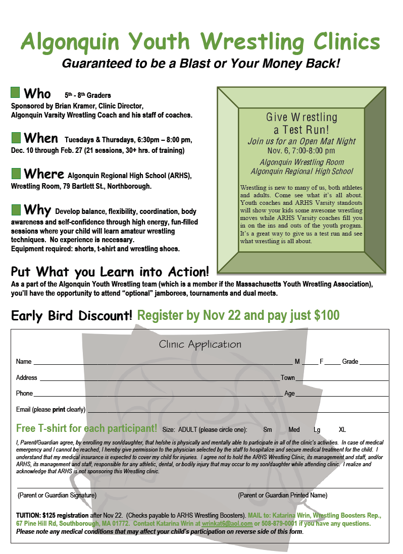 youth wrestling registration by november 22 wrestling sign up flyer