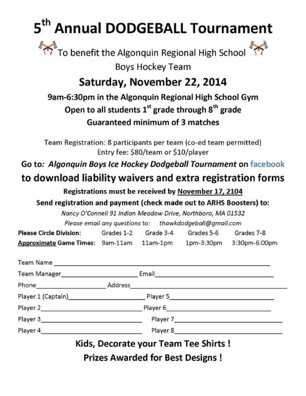 tournament sign up sheet