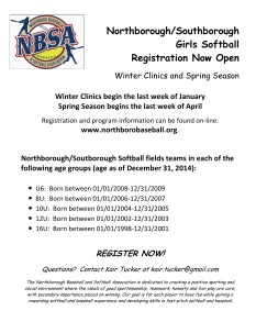 registration open for spring baseball and softball plus winter softball clinic flyers