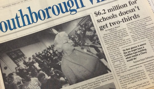 Post image for The week in Southborough history: Voters hit brakes on school renovations; Orchard leaser pulls out; and teachers asked to make sacrifice