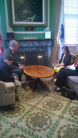 Post image for Read all about it: Woodward 2nd grader gets the scoop in one-on-one with Governor