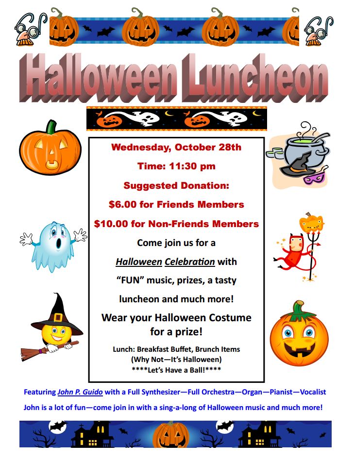 Senior Center Halloween Luncheon October 28