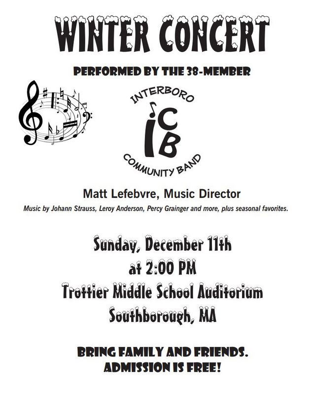 interboro community band concert sunday updated school band flyer