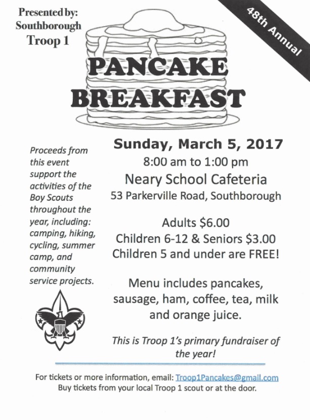 Reminder Boy Scout pancake breakfast this Sunday