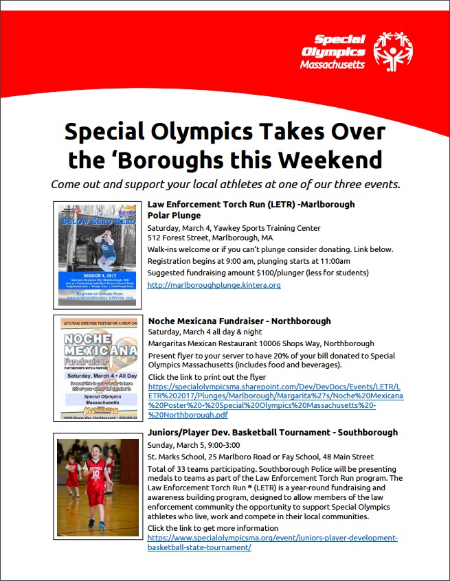 Special Olympics events this weekend Polar Plunge fundraiser