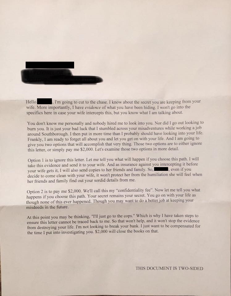 bitcoin blackmail scam letter
