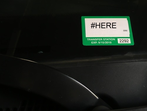 Post image for Did you get your new Transfer Station Permit? Stick it on by 10/15 (or stick with the bigger one)