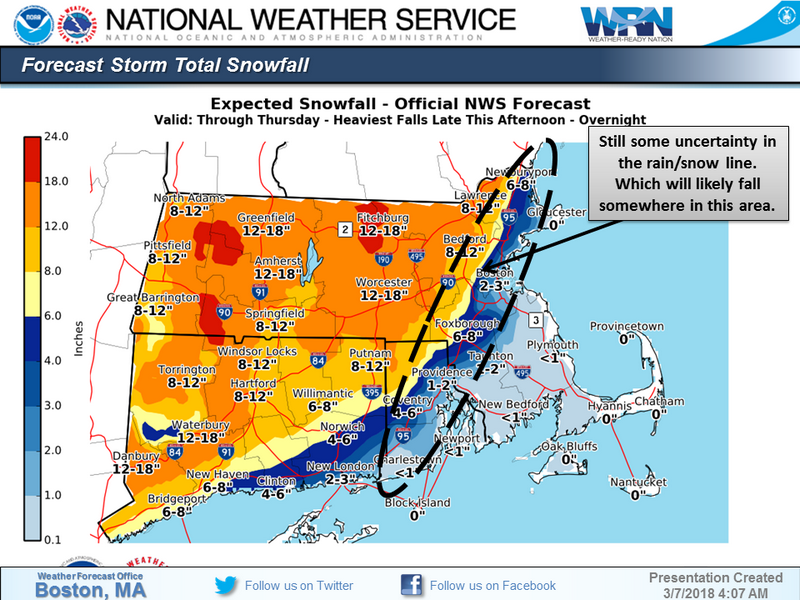 Nor’easter 1218″ snow expected in Southborough, wind gusts up to 30