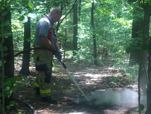 Post image for Fire left smoldering at Breakneck Hill Conservation Land