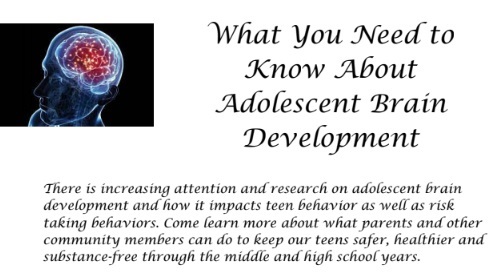 Post image for Reminder: Parent talk tonight on risky behaviors and “What You Need to Know about Adolescent Brain Development”