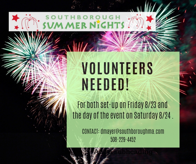 Post image for Volunteers needed for Summer Nights setup