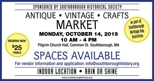 Post image for Exhibit at Historical Society’s Heritage Day <em>fancy flea</em> market – <em>(or donate items for SHS to sell)</em>
