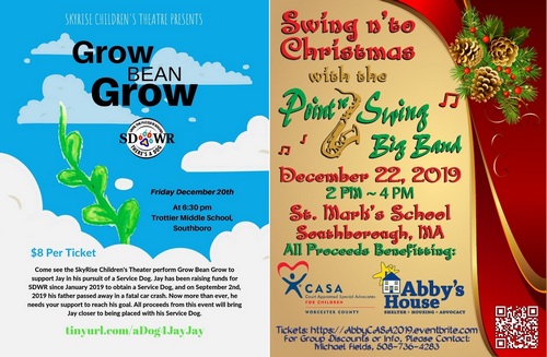 Post image for Events this week: Benefits “Grow Bean Grow” and “Swing n’ Christmas”, College Essay help, and more