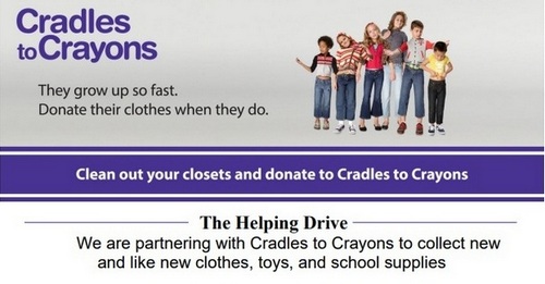 Post image for Cradles to Crayons drive this month, organized by 4th graders