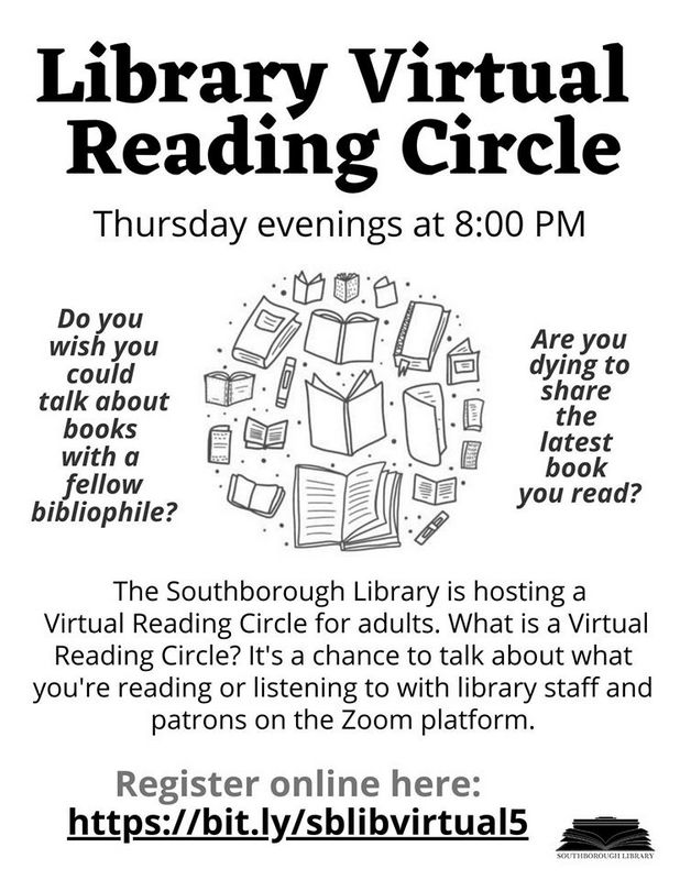 Virtual Reading Circle for adults Thursday evenings in June