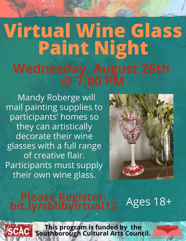Wine Glass painting party (over zoom) Aug 26