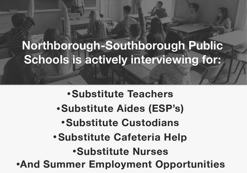 Post image for Schools seeking Substitutes – teachers, aides, custodians, cafeteria staff, nurses, and summer help