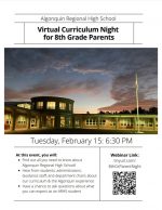 ARHS 8th grade parent Curriculum night flyer