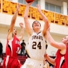 Justin Brilliant (#24, ball), Conner Forbes (#11, l), Benjamin King (#32, r)