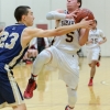 Michael Stamas (#5, ball), Jeff Svendsen (#23, l)