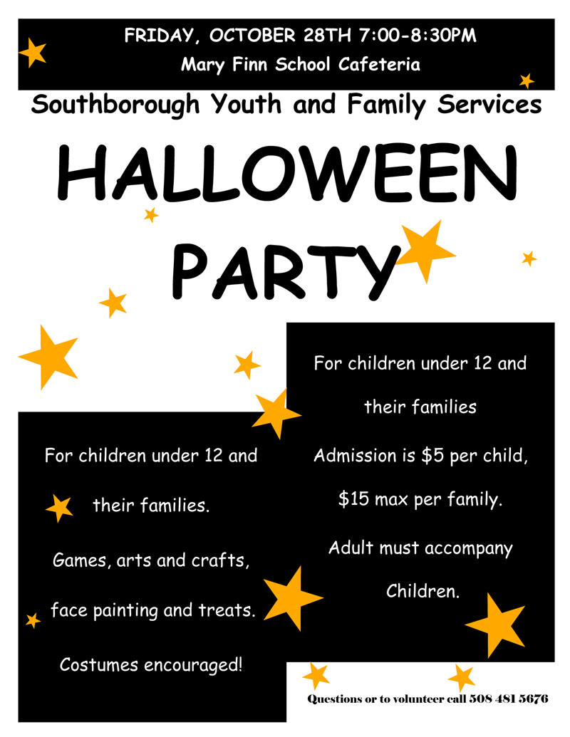 Southborough Youth and Family Services Halloween party on Friday night