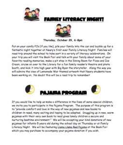 Neary Family Literacy Night flyer