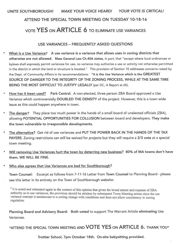 Town Meeting Article 6 seeks to put zoning use decisions back in the