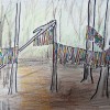 Sketch of planned Hope Sticks exhibit installation for Art on the Trails