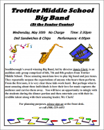Trottier Big Band Senior Center concert flyer