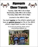 ARHS Cheer tryouts flyer