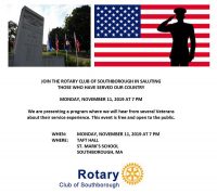 Rotary's Salute to Veterans flyer