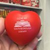 I Love My Southborough Library heart shaped stress squeezie
