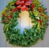 Southborough Gardeners Wreath 1 - Plaid Bow with Red Accents