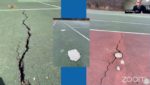 Tennis courts in disrepair