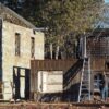 November 2016 dissassembling summer house for rebuild image shared on Facebook by Friends of Burnett-Garfield House