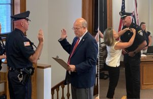 Ryan Newell sworn in as Lt (cropped from Facebook)