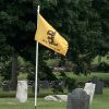 Gadsden Flag in Old Burial Ground (photo by Beth Melo)