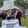 ARHS students educate public about Indigenous Peoples Day (photo by Cass Melo)