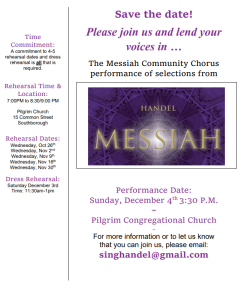 Messiah Concert rehearsal flyer