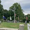 flags placed by veterans at Old Burial Ground (photo by Beth Melo)