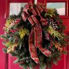 Southborough Gardeners wreath - red plaid bow with berries
