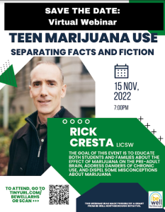 Teen Marijuana Use webinar flyer